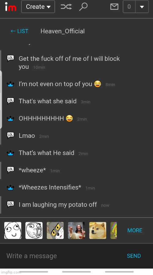 Lmpo=Laughing my potato off | made w/ Imgflip meme maker