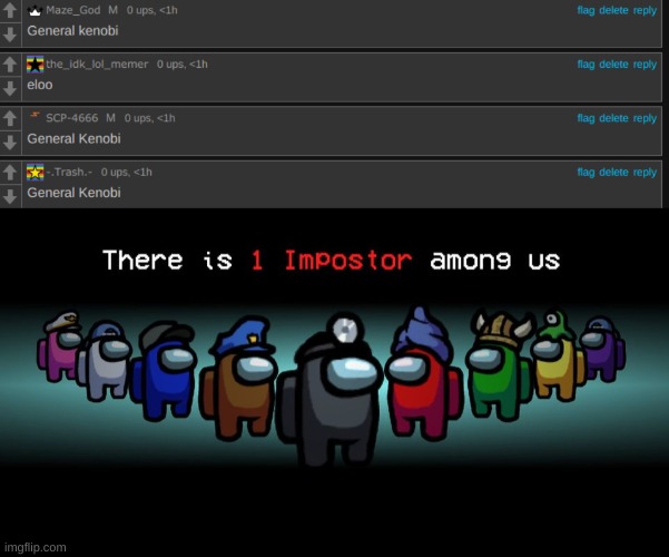 image tagged in there is one impostor among us | made w/ Imgflip meme maker