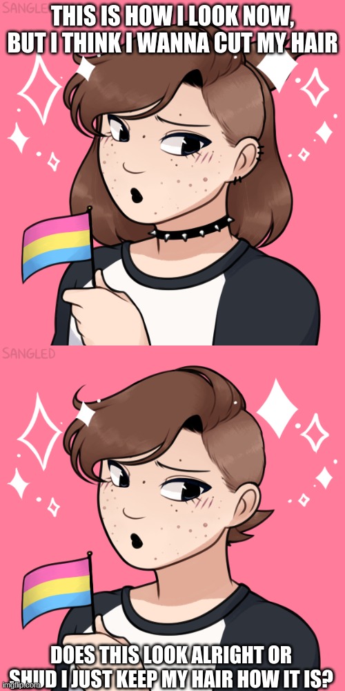 Comment which you think | THIS IS HOW I LOOK NOW, BUT I THINK I WANNA CUT MY HAIR; DOES THIS LOOK ALRIGHT OR SHUD I JUST KEEP MY HAIR HOW IT IS? | made w/ Imgflip meme maker