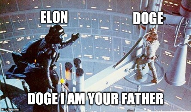 Star Wars Doge I Am Your Father | image tagged in star wars doge | made w/ Imgflip meme maker