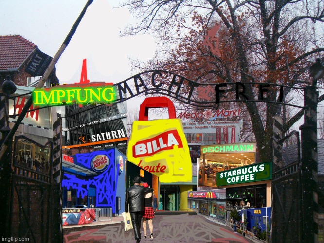 konsum macht frei kriskind | IMPFUNG | image tagged in konsum macht frei kriskind | made w/ Imgflip meme maker