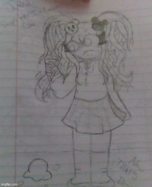 Junko drops her ice cream cone (Now THAT'S despair) | made w/ Imgflip meme maker