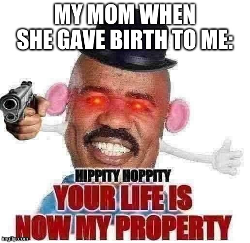 MY MOM WHEN SHE GAVE BIRTH TO ME: | image tagged in mr patato man steve | made w/ Imgflip meme maker