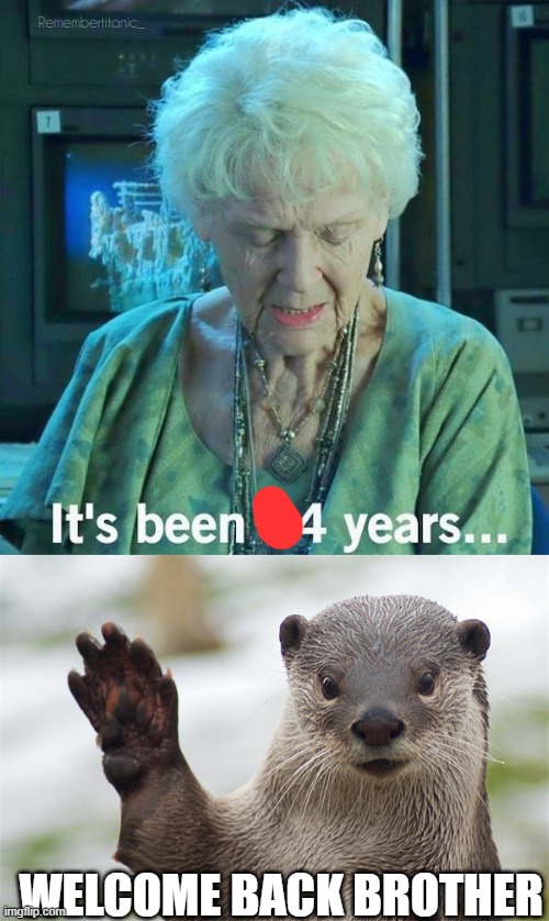 WELCOME BACK BROTHER | image tagged in its been 84 years,welcome back otter | made w/ Imgflip meme maker