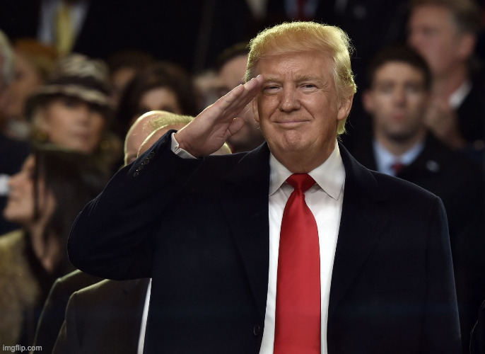 Trump salute MAGA | image tagged in trump salute maga | made w/ Imgflip meme maker