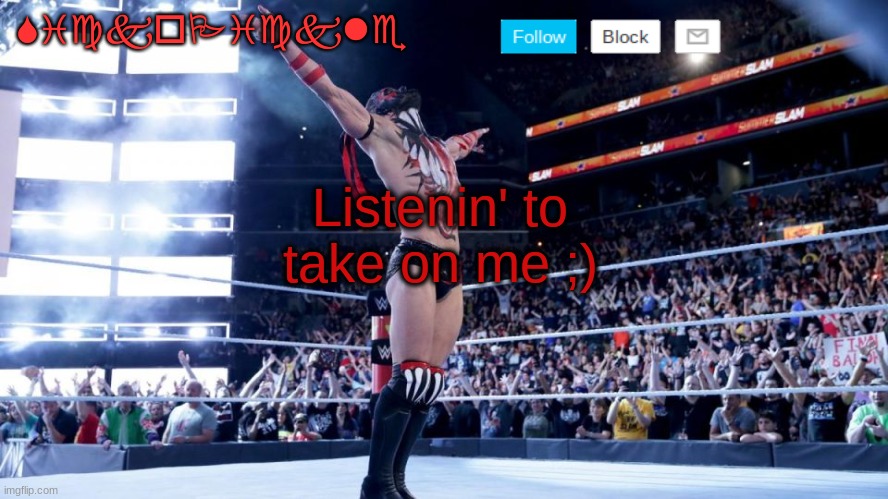 Listenin' to take on me ;) | image tagged in sickopickle's announcement template v2 | made w/ Imgflip meme maker