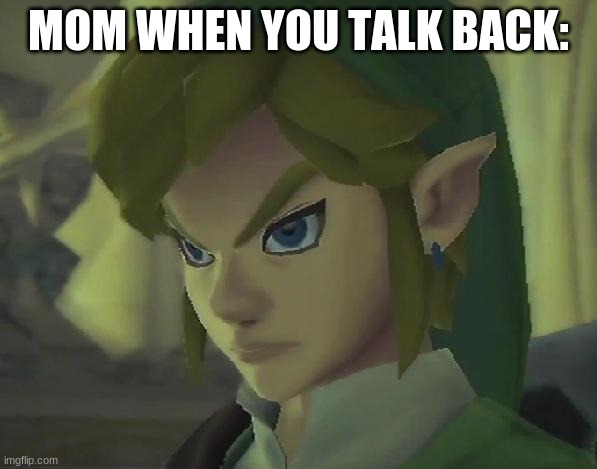 You dare oppose me mortal | MOM WHEN YOU TALK BACK: | image tagged in angry link | made w/ Imgflip meme maker