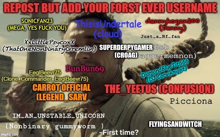That username, was actually my first username when I first joined imgflip, deleted it in 2018. That's when I made this account- | DiamondBlueTit666
(DJ.Corviknight) | made w/ Imgflip meme maker