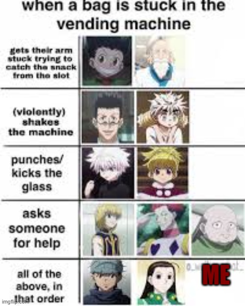 oof | ME | image tagged in anime | made w/ Imgflip meme maker