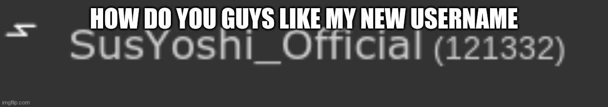 My New Username | HOW DO YOU GUYS LIKE MY NEW USERNAME | made w/ Imgflip meme maker