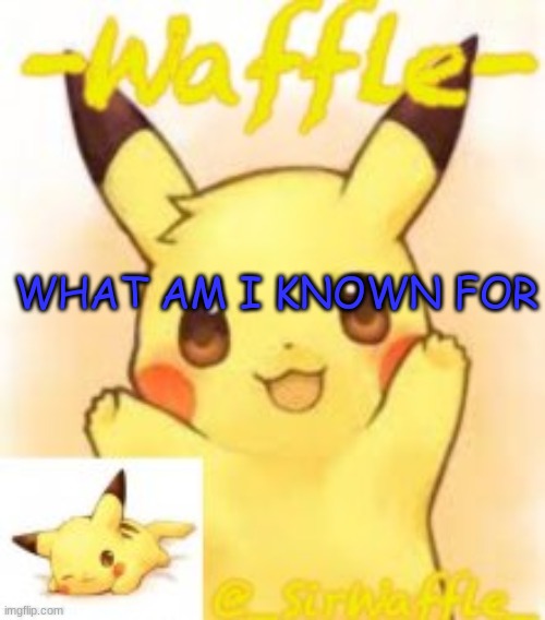 WHAT AM I KNOWN FOR | made w/ Imgflip meme maker