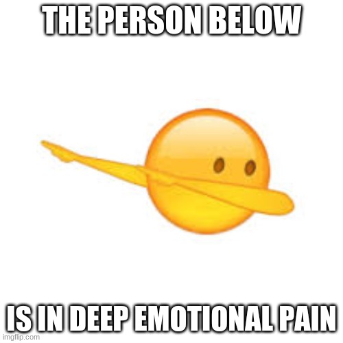 THE PERSON BELOW; IS IN DEEP EMOTIONAL PAIN | made w/ Imgflip meme maker