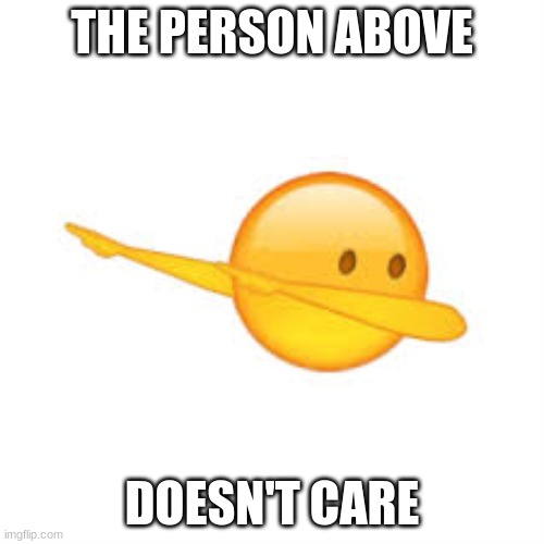 THE PERSON ABOVE; DOESN'T CARE | made w/ Imgflip meme maker
