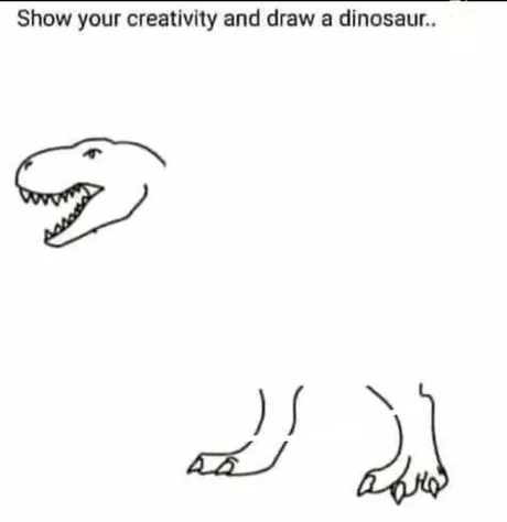 High Quality draw a dinosaur Blank Meme Template