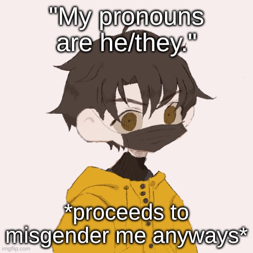 h e / t h e y, get it right. | "My pronouns are he/they."; *proceeds to misgender me anyways* | image tagged in venus | made w/ Imgflip meme maker