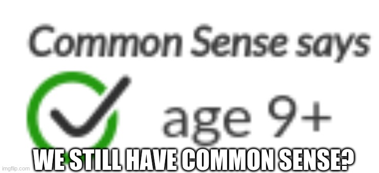Common Sense? | WE STILL HAVE COMMON SENSE? | image tagged in meme | made w/ Imgflip meme maker