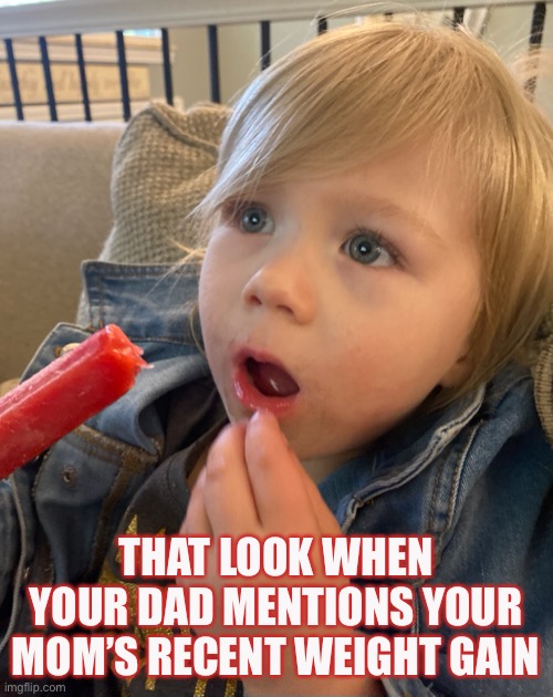 Dad fails | THAT LOOK WHEN YOUR DAD MENTIONS YOUR MOM’S RECENT WEIGHT GAIN | image tagged in divorce | made w/ Imgflip meme maker
