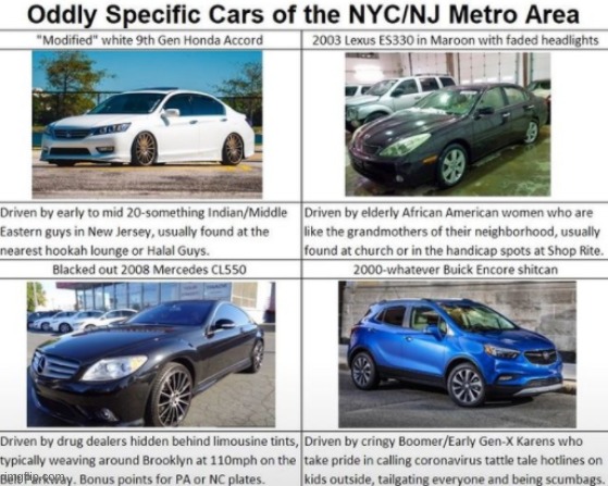 Oddly Specific Cars of the NYC/NJ Metro Area | image tagged in memes,funny,meme,nyc,ny,cars | made w/ Imgflip meme maker