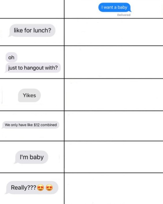 High Quality Text tag yourself meme "I want a baby" Blank Meme Template