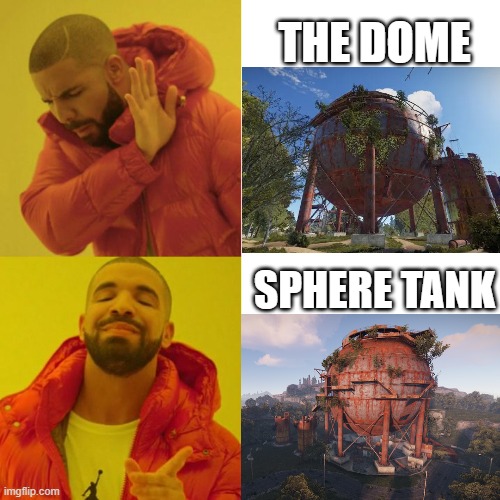 Rust HDRP update | THE DOME; SPHERE TANK | image tagged in hdrp,rust,spheretank,dome | made w/ Imgflip meme maker