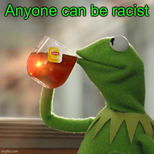 But That's None Of My Business Meme | Anyone can be racist | image tagged in memes,but that's none of my business,kermit the frog | made w/ Imgflip meme maker