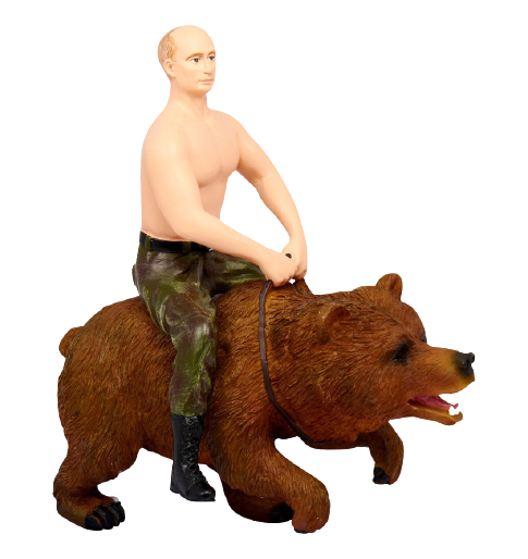 High Quality toy Putin riding a bear Blank Meme Template
