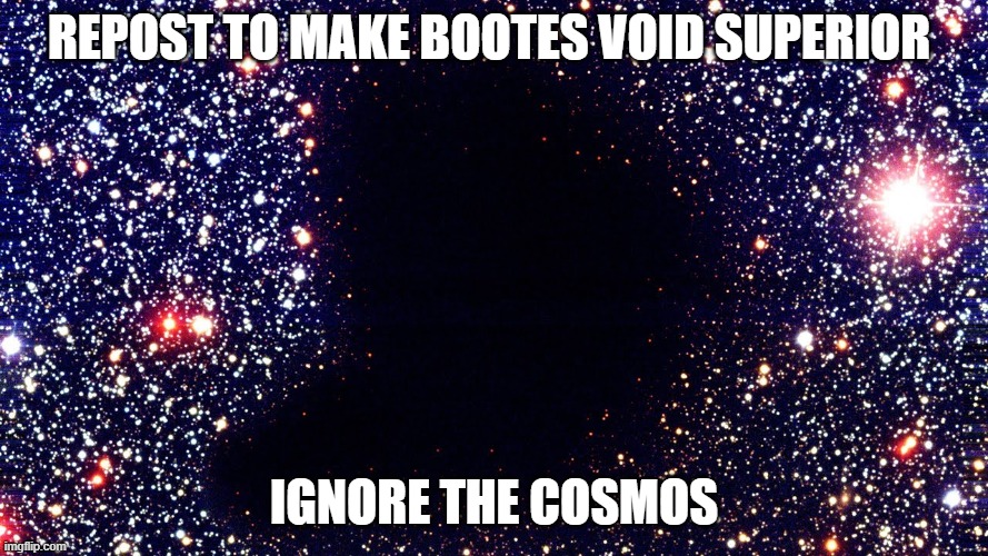 REPOST TO MAKE BOOTES VOID SUPERIOR; IGNORE THE COSMOS | made w/ Imgflip meme maker