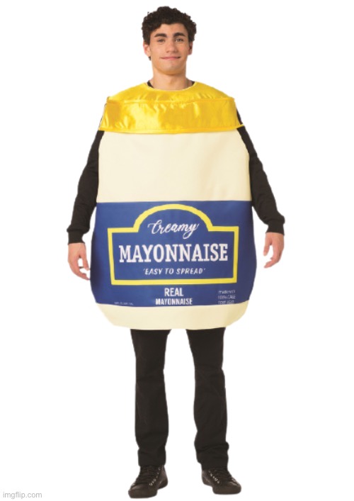 Mayo man Halloween costume transparent | image tagged in mayo man halloween costume transparent | made w/ Imgflip meme maker