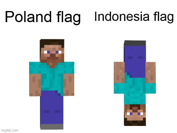 it's true | Indonesia flag; Poland flag | image tagged in blank white template | made w/ Imgflip meme maker