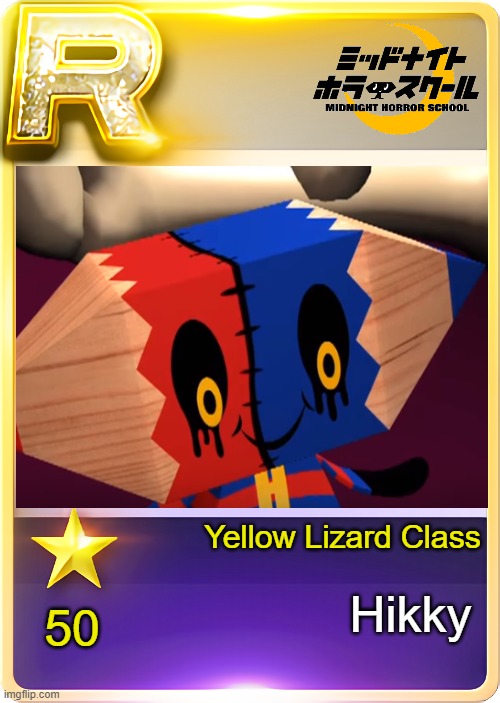 Hikky Card~ | Yellow Lizard Class; Hikky; 50 | image tagged in superstar jypnation,superstar smtown | made w/ Imgflip meme maker