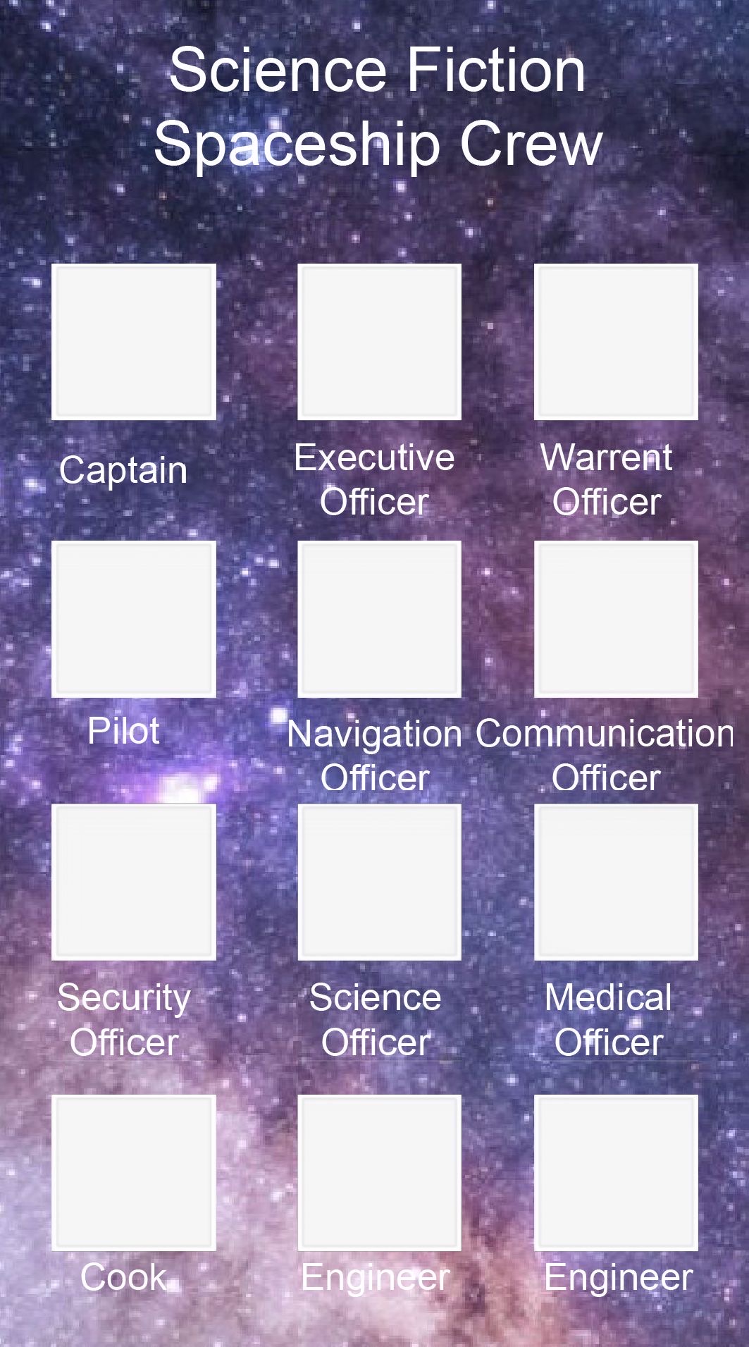 Create Your Own Science-Fiction Starship Crew! Blank Meme Template