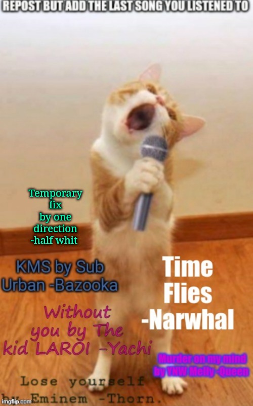 Temporary fix by one direction -half whit | made w/ Imgflip meme maker
