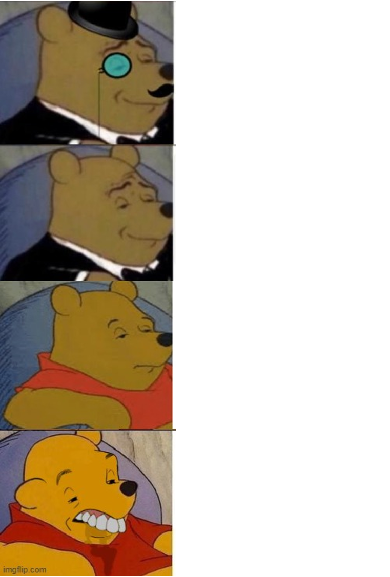 Tuxedo Winnie the Pooh Reversed Blank Meme Template