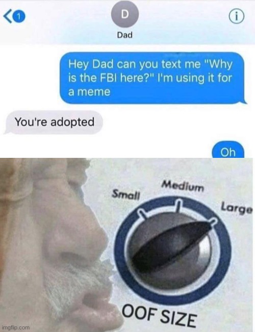 oof | image tagged in oof size large,funny,text messages,memes | made w/ Imgflip meme maker
