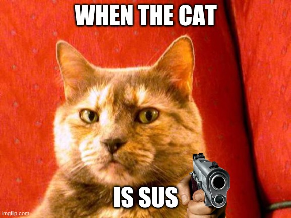 Suspicious Cat | WHEN THE CAT; IS SUS | image tagged in memes,suspicious cat,imposter,when the imposter is sus | made w/ Imgflip meme maker