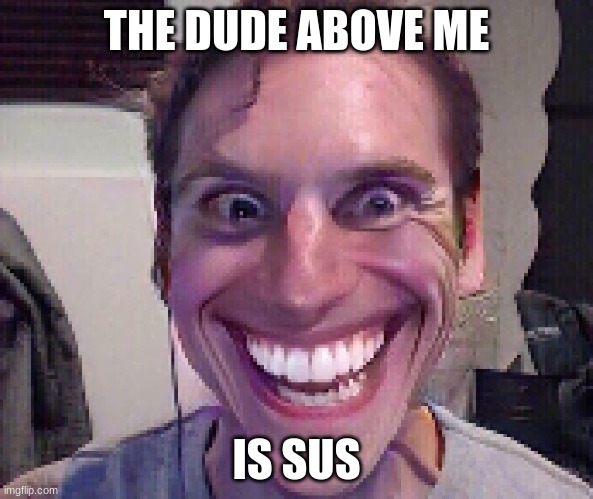 When The Imposter Is Sus | THE DUDE ABOVE ME; IS SUS | image tagged in when the imposter is sus | made w/ Imgflip meme maker