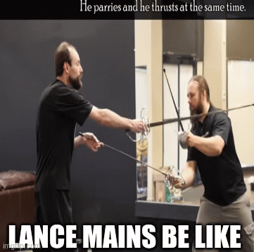 Lance mains be like: | LANCE MAINS BE LIKE | image tagged in gifs,monster hunter,gaming | made w/ Imgflip images-to-gif maker