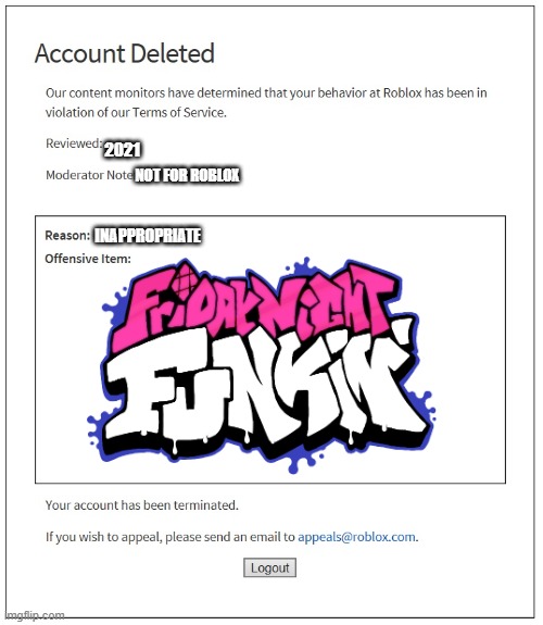 banned from ROBLOX - Imgflip