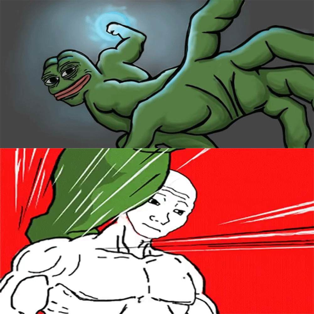 Wojak dodging punch from Pepe Blank Meme Template