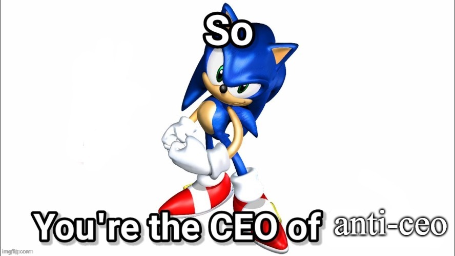 so you're the CEO of | anti-ceo | image tagged in so you're the ceo of | made w/ Imgflip meme maker