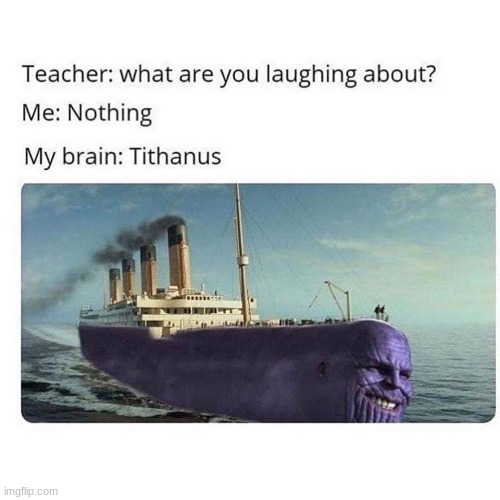 image tagged in titanic,thanos | made w/ Imgflip meme maker