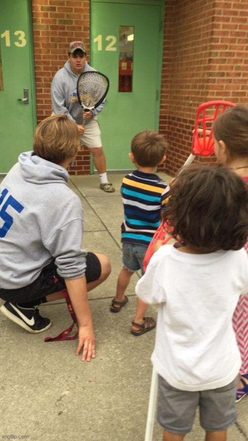 Me and the boys (yesterday) teaching smol beans to play lacrosse | made w/ Imgflip meme maker