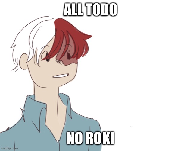 Todoroni meme | ALL TODO; NO ROKI | image tagged in bnha,mha,todoroki | made w/ Imgflip meme maker