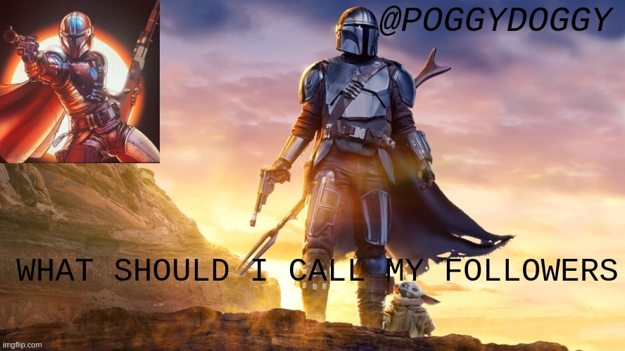 Poggydoggy temp | WHAT SHOULD I CALL MY FOLLOWERS | image tagged in poggydoggy temp | made w/ Imgflip meme maker