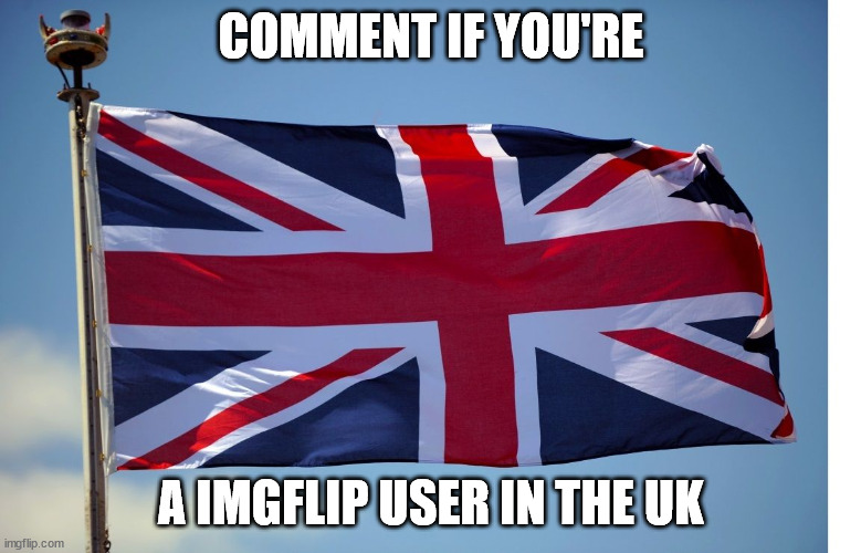 anyone? *crickets* | COMMENT IF YOU'RE; A IMGFLIP USER IN THE UK | image tagged in british flag | made w/ Imgflip meme maker