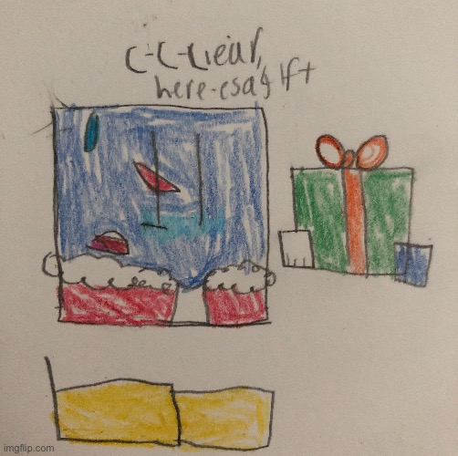 Cuber has a present for someone- | image tagged in cuber,clear,ocs | made w/ Imgflip meme maker
