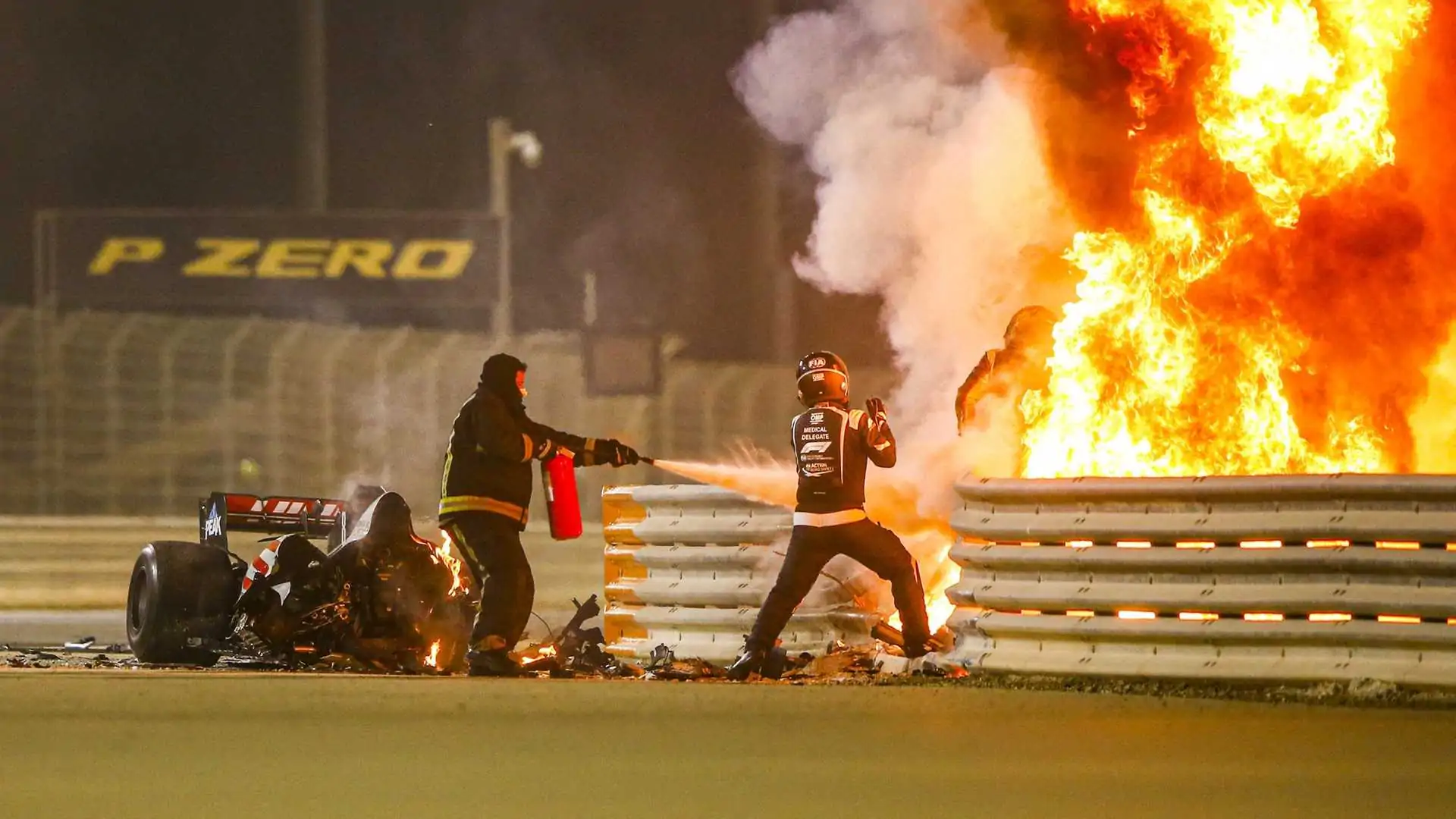 Grosjean out the fire Blank Meme Template