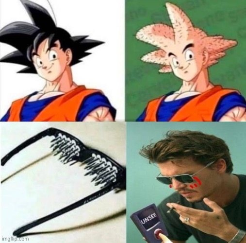 childhood ruined | image tagged in goku can t unsee,unsee spike glasses,unsee,childhood ruined,goku,dragon ball z | made w/ Imgflip meme maker