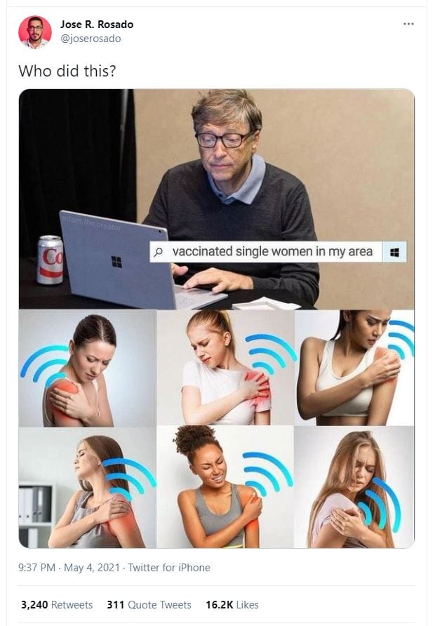 High Quality Bill Gates vaccinated single women in my area Blank Meme Template