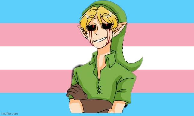 hee hee | image tagged in trans flag | made w/ Imgflip meme maker